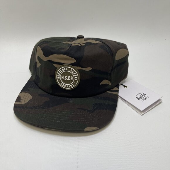 Herschel Supply Co Scout Cap Green Camo AOP Adjustable Logo Patch NWT - Picture 1 of 6